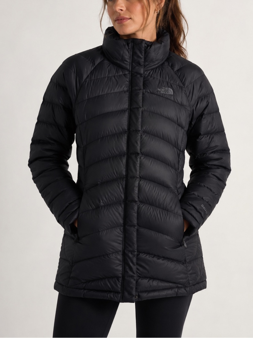 The North Face TNF 600 Goose Down Black Transit Puffer Jacket Outdoor Zip Up
